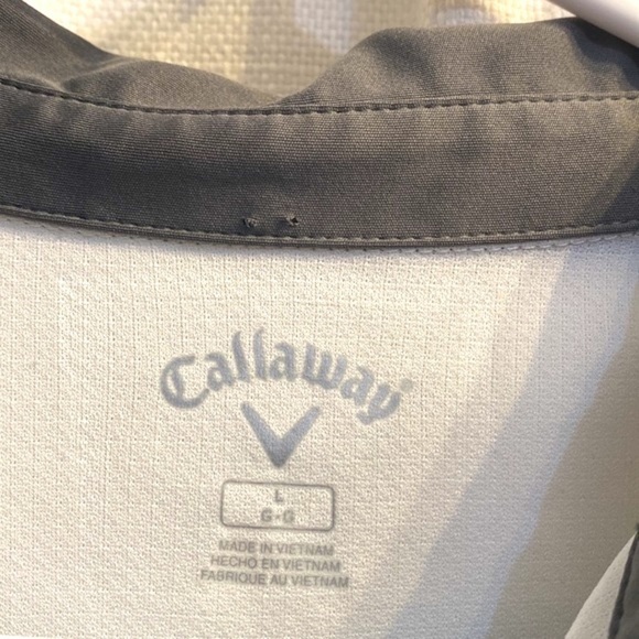 Women’s Callaway Blue White and Grey 1/4 Snap Front 100% Polyester Golf Shirt L - Picture 4 of 9
